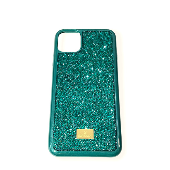 Swarovski Authentic Glam Rock Smartphone Case Phone 11 Pro Green - Picture 3 of 4